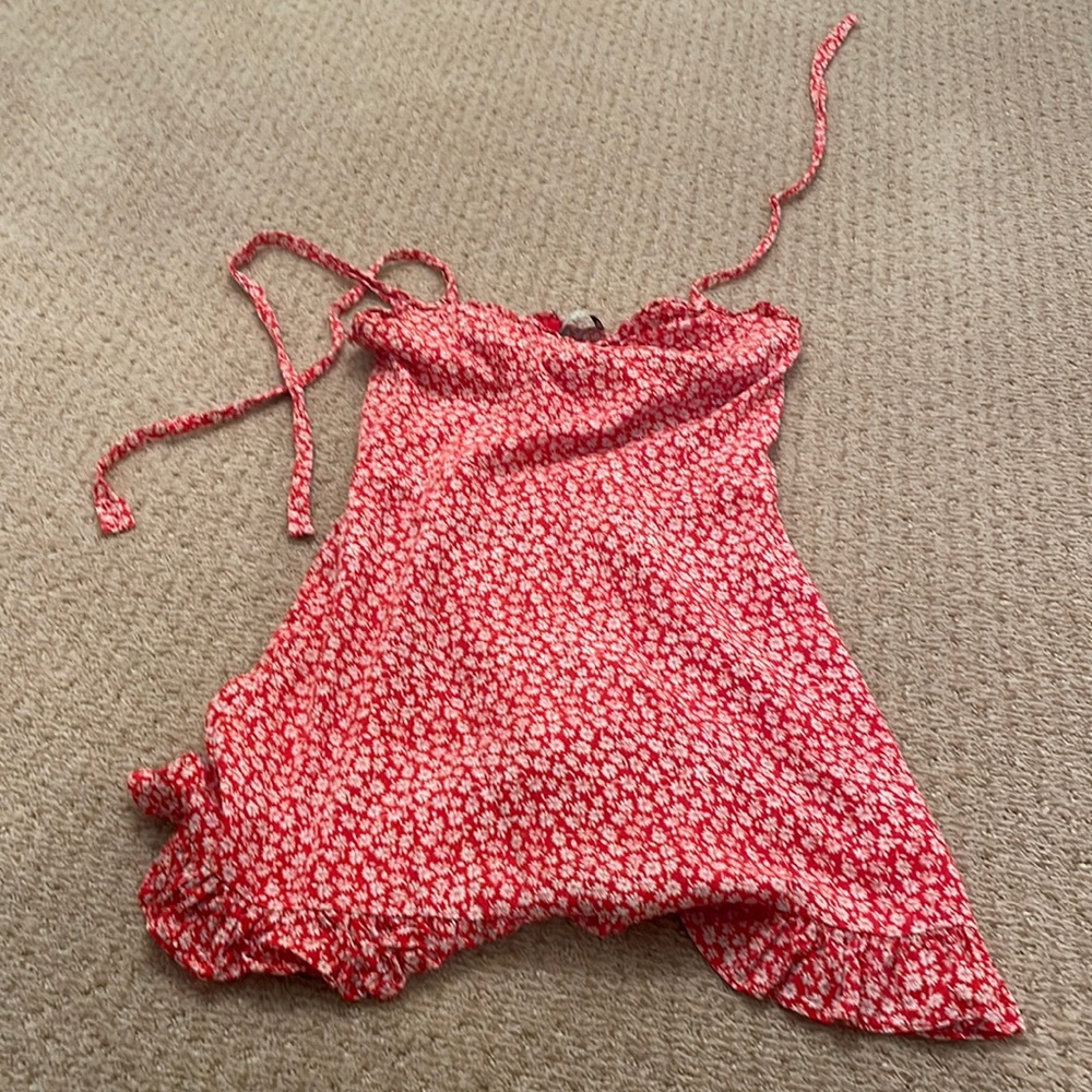 Red and White floral dress
